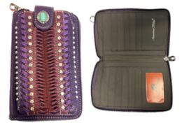 12 pieces Montana West American Bling Zippered Crossbody Wallet - Purple - Shoulder Bags & Messenger Bags