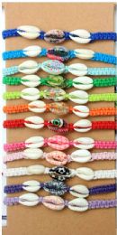 12 pieces Colorful Cowry Shell Bracelets - Assorted - Bracelets