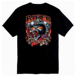 12 pieces Black Color Tshirt Biker From Hell - Retro Tees