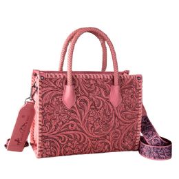 12 pieces Montana West Embossed Floral Tote/crossbody - Pink - Tote Bags & Slings