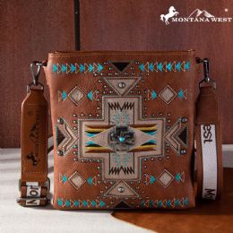 12 pieces Montana West Concho Collection Concealed Carry Crossbody - Brown - Shoulder Bags & Messenger Bags