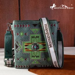 12 pieces Montana West Concho Collection Concealed Carry Crossbody - Green - Shoulder Bags & Messenger Bags