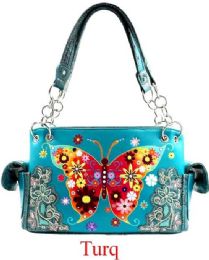 12 pieces Colorful Floral Butterfly Handbag - Turquoise - Handbags