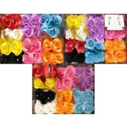 144 pieces Close Out Assorted Flower Hair Clips - Hair Scrunchies
