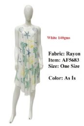 12 pieces of Rayon Crape Starfish Palmtree Print Umbrella Beach Style Dress