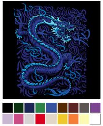 12 pieces Transfer Blue Dragon - Sewing Supplies