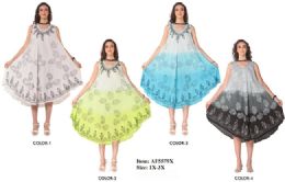 12 pieces of Rayon Tie Dye Plus Size Dresses - Assorted
