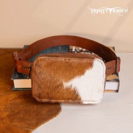 12 pieces Trinity Ranch Genuine HaiR-On Cowhide Belt Bag - Brown - Fanny Pack