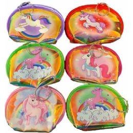 12 pieces Colorful Unicorn Coin Purses - Assorted - Leather Purses and Handbags