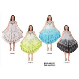 12 pieces of Rayon Paisley Floral Tie Dye Dresses - Assorted