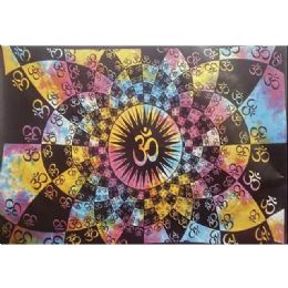 5 pieces Checkerboard Tie Dye Om Peace Sign Tapestries - Wall Decor