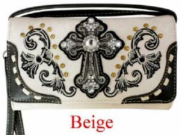 12 pieces Rhinestone Wallet Purse Cross Design - Leather Wallets
