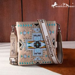 12 pieces Montana West Concho Collection Concealed Carry Crossbody - Tan - Shoulder Bags & Messenger Bags