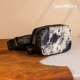 12 pieces Trinity Ranch Genuine HaiR-On Cowhide Belt Bag - Black - Fanny Pack