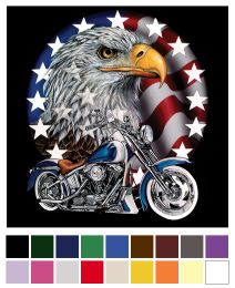 12 pieces Transfer American Pride Bald Eagle Biker - Sewing Supplies