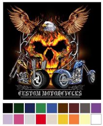 12 pieces Eagle Flame Motorcycle Heat Transfers - 14.5'' X 14.5'' - Sewing Supplies