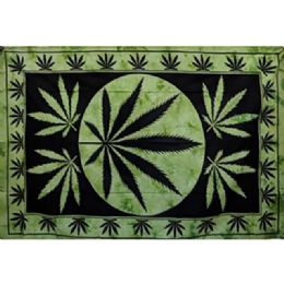 5 pieces Black & Green Marijuana Leaf Tapestries - Wall Decor