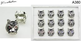 12 pieces Tiger Head Metal Ring - Rings