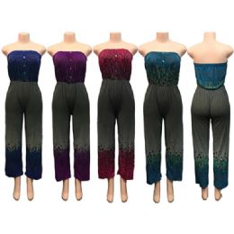 12 Wholesale Leopard Print Mesh Rompers - Assorted