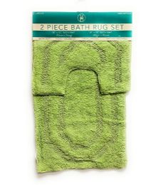 12 Sets Florance 2-Piece Sage Bath Mat Set - Bath Mat Sets