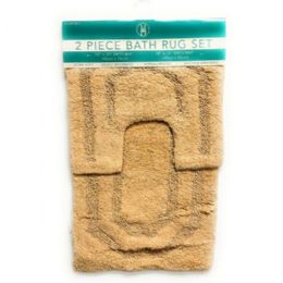 12 Sets Florance 2-Piece Beige Bath Mat Set - Bath Mat Sets