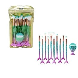 150 Packs 111-Piece Mermaid Tail Makeup Brush Set - Assorted Cosmetics
