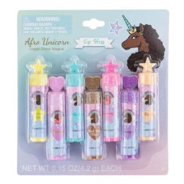 48 Packs 7-Piece Afro Unicorn Lip Gloss Set (0.15 oz Each) - Lip Gloss