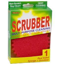 24 Pieces Pacific Multi-Purpose Cleaning Scrubber (2-Sided Scrubber + Sponge) - Cleaning Products
