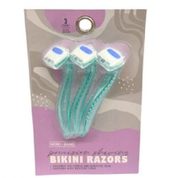 60 pieces Nordbare Mint 3 PC Bikini & Trim Razors - Shaving Razors