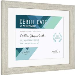 8pk 11X14-inch GRAY MATTED WOODGRAIN FRAME - Picture Frames