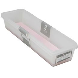 12 Pieces 2pk Pink Drawer Organizer With Grey Tpr 13x3.62x2.36-inch - Organizer