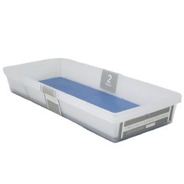 12 Pieces 2pk Blue Drawer Organizer With Grey TPR 16x6.7x1.97-inch - Organizer