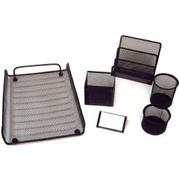 12 Pieces 6pc Black Office Stationery Set - Organizer