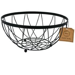 24 of Matte Black Geo Pattern Fruit Bowl