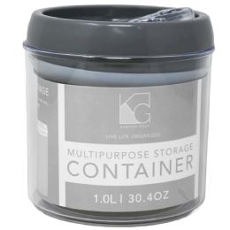 60 Pieces 1.0l Grey Round Plastic Container - Organizer