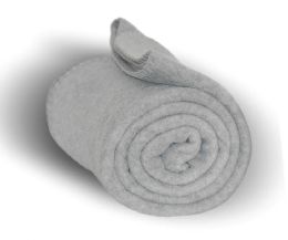 20 Pieces Heather Grey Fleece Throw Blanket 50 X 60 in - Fleece & Sherpa Blankets
