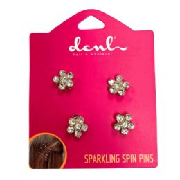 72 pieces Dcnl Rhinestone Flower Spinners - Scrapbook Supplies