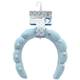 18 pieces Parker Beauty Co Spa Headband With Pearls In Assorted Colors - Headbands