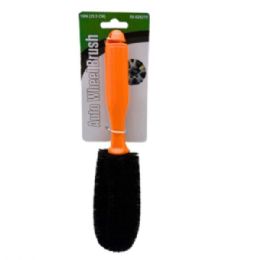 24 pieces 10 inch Auto Wheel Bristle Head Brush In Assorted Handle Colors - Auto Cleaning Supplies
