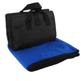 Royal Blue Fleece Nylon Picnic Blanket 50 X 60 in