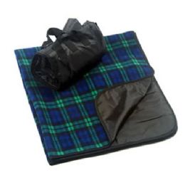 Blackwatch Fleece Nylon Picnic Blanket 50 X 60 in