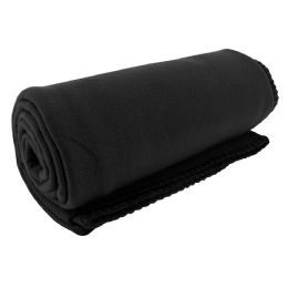 30 Pieces Black Value Fleece Blanket 50 X 60 in - Fleece & Sherpa Blankets