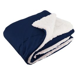 10 of Navy Micro Mink Sherpa Blanket 50 X 60 in