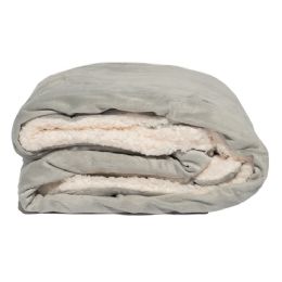 10 of Grey Micro Mink Sherpa Blanket 50 X 60 in