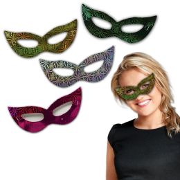 1440 Pieces Colorful Prismatic Half Masks (12-Count Assortment) - Party Novelties