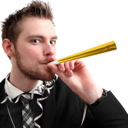 372 Pieces Gold Foil 9-inch Party Horns 12's - Party Novelties