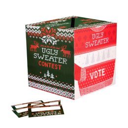 69 Packs Ugly Christmas Sweater Ballot Box Kit - Christmas Gift Bags and Boxes