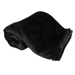 10 of Black Oversized Mink Touch Blanket 60 X 72 in