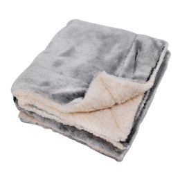 10 of Grey Faux Fur Sherpa Blanket 50 X 60 in
