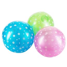 150 Pieces Inflatable 9 Inch Polka Dot Beach Balls (15-Piece) - Party Novelties